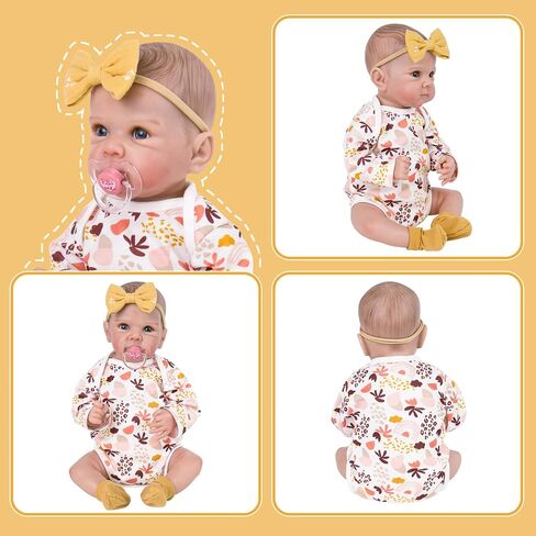مجموعة ملابس Aori Lifelike Baby Dolls مقاس 20 بوصة من الأزهار لدمية فتاة تولد من جديد من عمر 17 إلى 20 عامًا in Saudi Arabia
