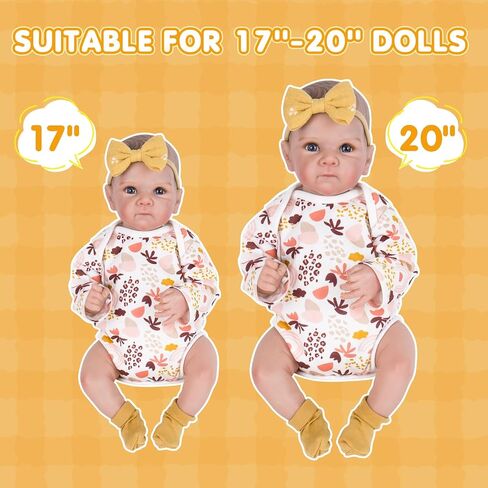 مجموعة ملابس Aori Lifelike Baby Dolls مقاس 20 بوصة من الأزهار لدمية فتاة تولد من جديد من عمر 17 إلى 20 عامًا in Saudi Arabia