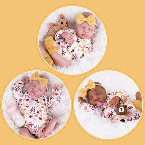 مجموعة ملابس Aori Lifelike Baby Dolls مقاس 20 بوصة من الأزهار لدمية فتاة تولد من جديد من عمر 17 إلى 20 عامًا in Saudi Arabia