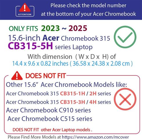 mCover Case ONLY Compatible for 2023-2025 15.6" Acer Chromebook 315 CB315-5H Series Notebook Computer (NOT Fitting Any Other Acer Models) - Aqua in Saudi Arabia