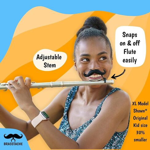 The Original Flute-stache 2.0 للأطفال - (عبوتان) شارب بمشبك للاعبي الفلوت، الحجم الأصلي، من Brasstache in Kuwait
