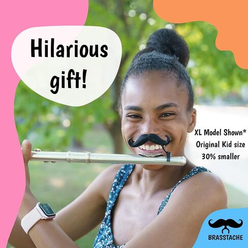 The Original Flute-stache 2.0 للأطفال - (عبوتان) شارب بمشبك للاعبي الفلوت، الحجم الأصلي، من Brasstache in Kuwait