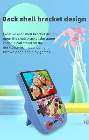 CZT 3.8-inch Desktop Retro Game Console Dual-Gamepad Handheld Built-in 520 Games can be Connected to TV Video Game Console Electronic Game System Children's Portable Game Console (Blue) in Saudi Arabia
