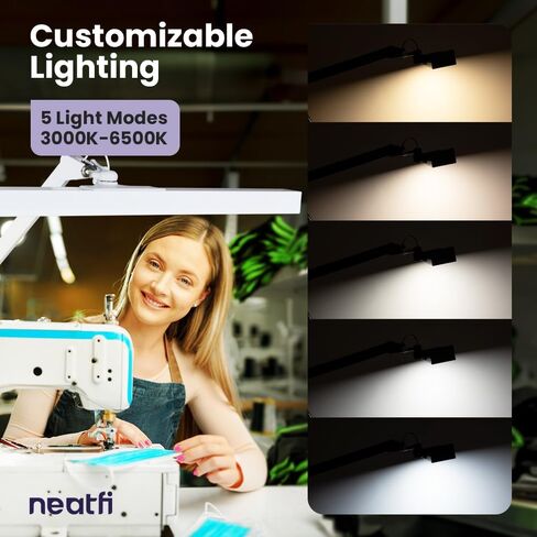 Neatfi Flex Desk Lamp with Clamp, Dimmable, 3,000 Lumens 30W LED Monitor Light, 3000K-6500K Correlated Color Temperature, 5 Brightness Levels & 5 Light Modes (White, 28 Inches with Metal Arm) in Kuwait