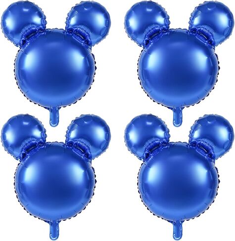 4 Pcs Mouse Head Foil Balloons, 24'' Mouse Mylar Balloon for Birthday Party Decorations Jumbo Mouse Head Aluminum Foil Balloons Party Favors Supplies (Pink) in Saudi Arabia