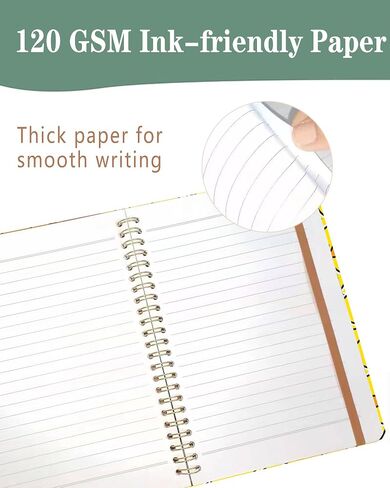 Spiral Journal Notebook, A5 Cute Notebooks for Women Men, College Ruled Hardcover Notebook for Work & Note Taking, 60 Pages Double-Wire Journals for Writing, Cute Yellow Ducks in Saudi Arabia