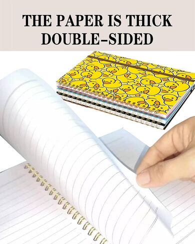 Spiral Journal Notebook, A5 Cute Notebooks for Women Men, College Ruled Hardcover Notebook for Work & Note Taking, 60 Pages Double-Wire Journals for Writing, Cute Yellow Ducks in Saudi Arabia
