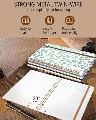 Spiral Journal Notebook, A5 Cute Notebooks for Women Men, College Ruled Hardcover Notebook for Work & Note Taking, 60 Pages Double-Wire Journals for Writing, Cute Yellow Ducks in Saudi Arabia