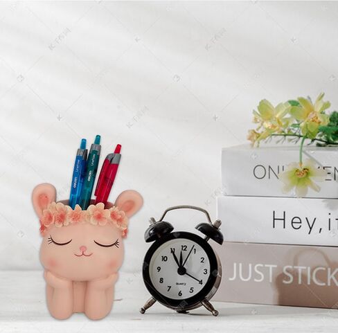 Creative Panda Pen Holder for Stationery Storage,Desktop Holder for Pencil Makeup Brush, Office Cute Desktop Decoration,Succulent Potted Plants Flower Arrangement Resin Crafts in Saudi Arabia
