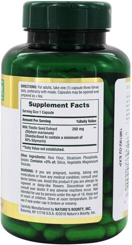 Nature's Bounty Milk Thistle Capsules for Liver Support, Herbal Supplement, 250 mg per Serving (200 Count) in Saudi Arabia