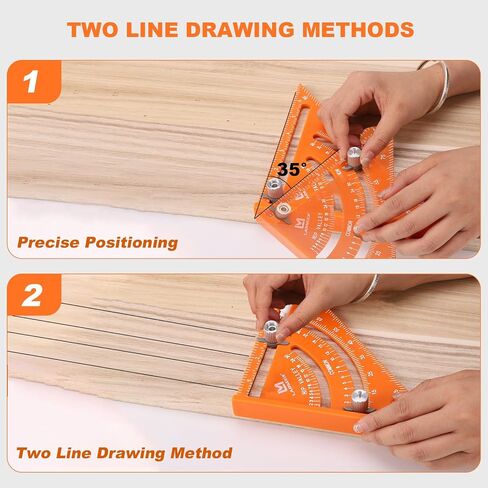 7 inches Carpenter Square Tool, Triangle Square with Deep Hole Marker Pens Plastic Roofing Square Multifunctional Carpentry Square Layout Measuring Tool(Orange) in Saudi Arabia