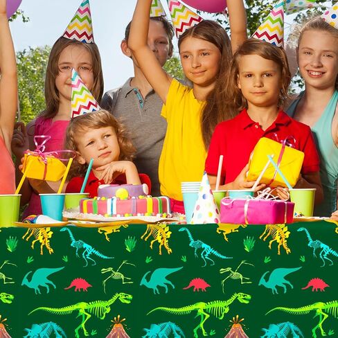 4 Pieces Dinosaur Tablecloth Dinosaur Theme Party Plastic Disposable Table Covers for Boys Kids Birthday Baby Shower Party Decorations Supplies 54X108 inch in Kuwait