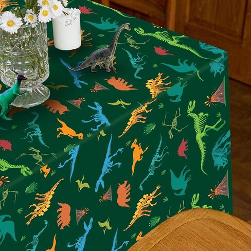 4 Pieces Dinosaur Tablecloth Dinosaur Theme Party Plastic Disposable Table Covers for Boys Kids Birthday Baby Shower Party Decorations Supplies 54X108 inch in Kuwait