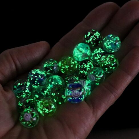 Artsy Crafts 40 Pcs Assorted Glow in The Dark Firefly Beads 12mm European Lampwork Luminous Glass Beads for Jewelry Making Charm Bracelet Necklace Earrings Crafts (Mixed 40pcs) in Saudi Arabia