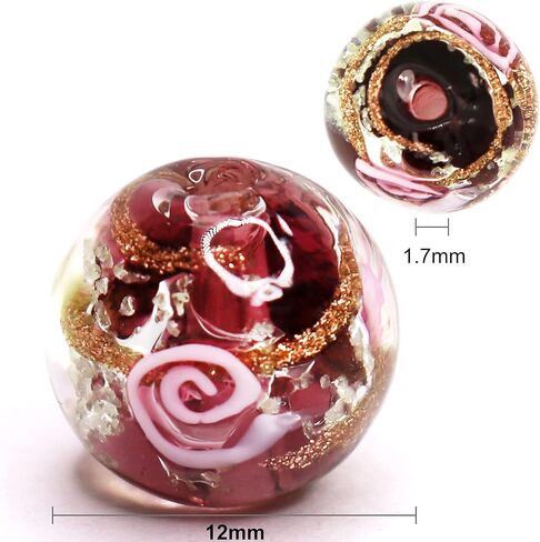 Artsy Crafts 40 Pcs Assorted Glow in The Dark Firefly Beads 12mm European Lampwork Luminous Glass Beads for Jewelry Making Charm Bracelet Necklace Earrings Crafts (Mixed 40pcs) in Saudi Arabia