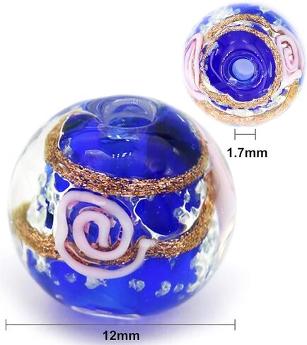 Artsy Crafts 40 Pcs Assorted Glow in The Dark Firefly Beads 12mm European Lampwork Luminous Glass Beads for Jewelry Making Charm Bracelet Necklace Earrings Crafts (Mixed 40pcs) in Saudi Arabia
