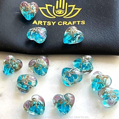 Artsy Crafts 40 Pcs Assorted Glow in The Dark Firefly Beads 12mm European Lampwork Luminous Glass Beads for Jewelry Making Charm Bracelet Necklace Earrings Crafts (Mixed 40pcs) in Saudi Arabia