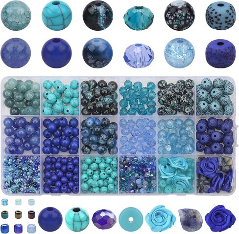 1018pcs Glass Beads for Jewelry Making, 8mm Purple Green Crystal Beads with Seed/Resin/Spacer/Stone Beads for Bracelet Necklace Earring DIY Jewelry Making Supplies in Saudi Arabia