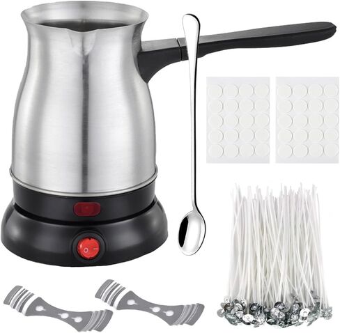 مذيب شمع فينيكو لصنع الشموع، مذيب شمع كهربائي، وعاء ذوبان الشمع من الفولاذ المقاوم للصدأ 800 مل، مستلزمات صنع الشموع in Kuwait