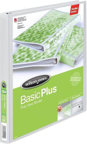 ACCO Wilson Jones Print Won't Stick Flexible Poly Round Ring View Binder, 60 Sheet, Letter Size, Customizable, White (A7043330DA) in Kuwait