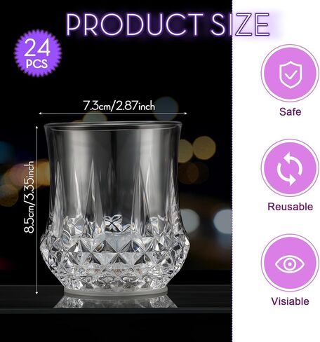 24 قطعة من نظارات LED مقاس 4 بوصات من Mumufy للحفلات، 10 أونصة، كوب إضاءة فلاش تلقائي يتوهج في الظلام، إمداد الحفلات للنادي الليلي، العودة إلى المدرسة، حفلة عيد ميلاد (الأناناس) in Kuwait