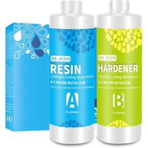 DR. RESIN Crystal Clear 1 Gallon Epoxy Resin, No Yellowing, Self-Leveling, Bubble Free Resin Kit for Jewelry Tabletop Tumbler DIY Craft