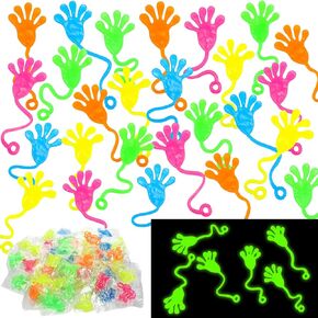 500 Pcs Sticky Hands Mini Stretchy Toys Bulk Glow in the Dark Glitter Sticky Hands Party Favors Valentine Goodie Bag Stuffers for Birthday Gift Bag Classroom Prize Treat Gift Egg Fillers(500 Pcs)