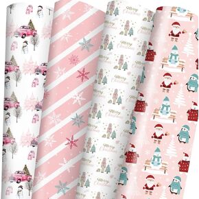 Adurself 28 x 40 Inches Mother's Day Wrapping Paper Floral Butterfly Heart Teddy Bear Flower Assorted Colors & Design, Folded Happy Mother’s Day Flat Gift Wrap Paper - 6 Jumbo Sheets for Birthday