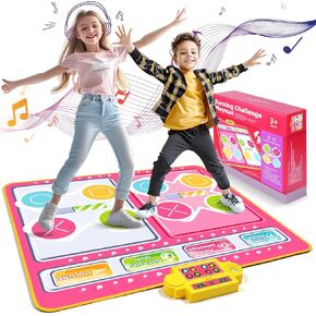 Birthday Gift for Girls Boys 3-12 Year Old,2 Player Double Kids Dance Mat Toy&Game Toddler Ideas,Electronic Dance Pad Dancing Mat