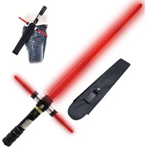 Light Up Saber for Kids, Red Light Swords with FX Sound, Expandable Light Swords Set for Galaxy War Fighter Warriors, Halloween Dress Up Party, Christmas Birthday Present