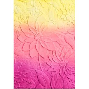 Briartw 3D Embossing Folder for Card Making Adding Textured Detail to Paper Crafting 6.3x4.5inch Clear Texture Plate Perfect for Heavyweight Cardstock (≥250gsm/92lb),Blooming Flowers Texture Template
