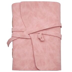 Selene & Gaia VEGAN Leather Journals for Women and Men | Vintage Journal | Faux Leather Soft Cover Writing Notebook | Travel Diary | Antique Diary (Pink | 8x6 | Cream Lined Paper)