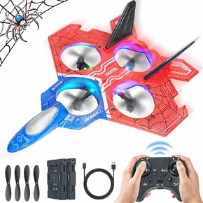 BEZGAR Drones for Kids | 2.4GHZ RC Plane, Spider Toys for Boys, Remote Control Spider, 6-axis Gyro Remote Control Airplane, RC Helicopter, 360° Flip Fighter Jet Toy, Toys for ages 8-13