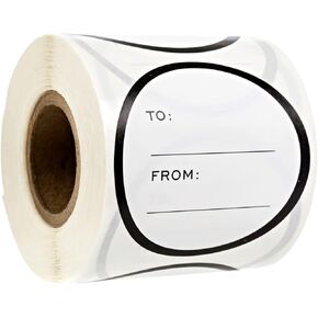 Round Kraft to from Write in Labels/Real Brown Kraft Present Tags / 250 Circle Stickers / 2" Holiday Birthday Favor Labels/Made in The USA