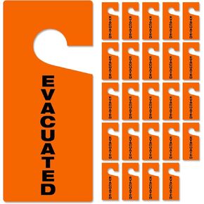 SmartSign (Pack of 25) Evacuated Door Knob Hanger Tags - 4" x 9", 15 mil Vinyl Claw Shaped, Fluorescent Orange, Easy to Display, Made in USA
