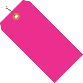 Tags, Pre-Wired, 13 Pt., 4 1/4" x 2 1/8", Fluorescent Pink, 1000/Case