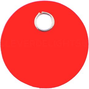CleverDelights Red Plastic Tags - 1" Round - 100 Pack - Waterproof and Tear-Resistant