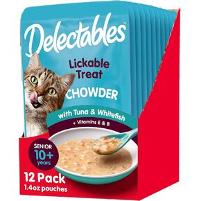Hartz Delectables Chowder Lickable Wet Cat Treats for Kitten, Adult & Senior Cats, Chicken & Tuna, 1.4 Ounce (Pack of 12) in Saudi Arabia