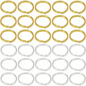 1 Box 600Pcs 10mm Split Rings Bulk Split Jump Ring with Double Loops Small Brass Key Ring Gold Silver Metal Round Connectors for Jewelry Making Supplies DIY Necklace Bracelet Earring Keychain