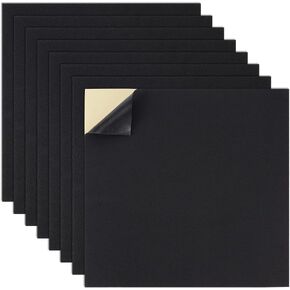 BENECREAT 8pcs Self Adhesive Foam Sheet, 1mm Black EVA Foam Pads Insulation Soundproof Mat for Cosplay Padding, Furniture Protection, Scrapbooking, DIY Art, 11.8x11.8 Inch