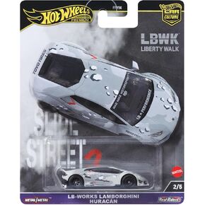 Hot Wheels Premium Car Culture Collectible Toy Car, 1:64 Scale Die-Cast LB-Works Lamborghini Huracan Coupe, Slide Street Vehicle with Real Riders Tires