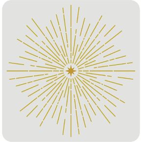 FINGERINSPIRE Starburst Stencils 11.8x11.8 inch Shining Stars Painting Stencils Plastic Stars & Light Pattern Stencils Resuable Star Crafts DIY Home Decor Stencil for Painting on Wood Floor Wall