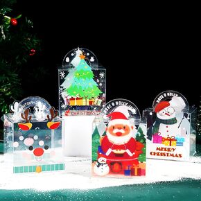 LAST HOE DOWN 20 PCS Christmas Gift Boxes Gable Box for Candy Xmas Cookie Boxes with Handles Holiday Goodie Paper Boxes Xmas Treats Party Favors Christmas Reindeer Boxes Treat Boxes