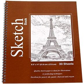 PowerTRC's Spiral Bound Sketch Book | 8.5 x 11 Inches | 30 Sheets