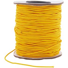 100 Yards/ 91m 1.2mm Gold Nylon Elastic Cord Beading Stretchy Bracelet String Metallic Braided Spandex Strings Seed Bead Thread for Jewelry Making Beading Supplies DIY Bracelets Necklaces