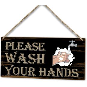 Bathroom Welcome Please Seat Yourself Sign, 10" x 5" Printed Wood Door Hanging Plaque Decor, Home Farmhouse Rustic Bathroom Toilet Decor Wooden Sign, Bathroom Wall Art Decor Christmas Gift -27