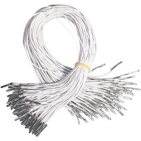 100 Pcs Craft Elastic Barbed Cord Stretch Loop Band with Metal Ends Elastic Round Thread String with Metal Barbs Fastener for Hats Masks