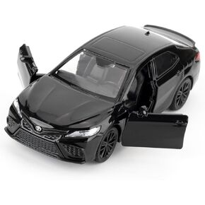 1:36 Camry XSE Car Model, Diecast Pull Back Model Toy Car, Doors Open, Collection Kids Toy for Aged 3 and up, Gift Black