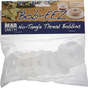 The Beadsmith No-Tangle Thread Bobbins, String Organizer, Ideal for Kumihimo or Cord Management (1 7/8 Inches, Set of 8)