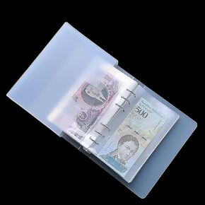 100 Pocket Currency Album - 7 × 4 inch Portable Banknotes Holder Dollar Paper Money Sleeves Storage Book for Bills Documents Tickets Trading Cards Stamps Collection Supplies